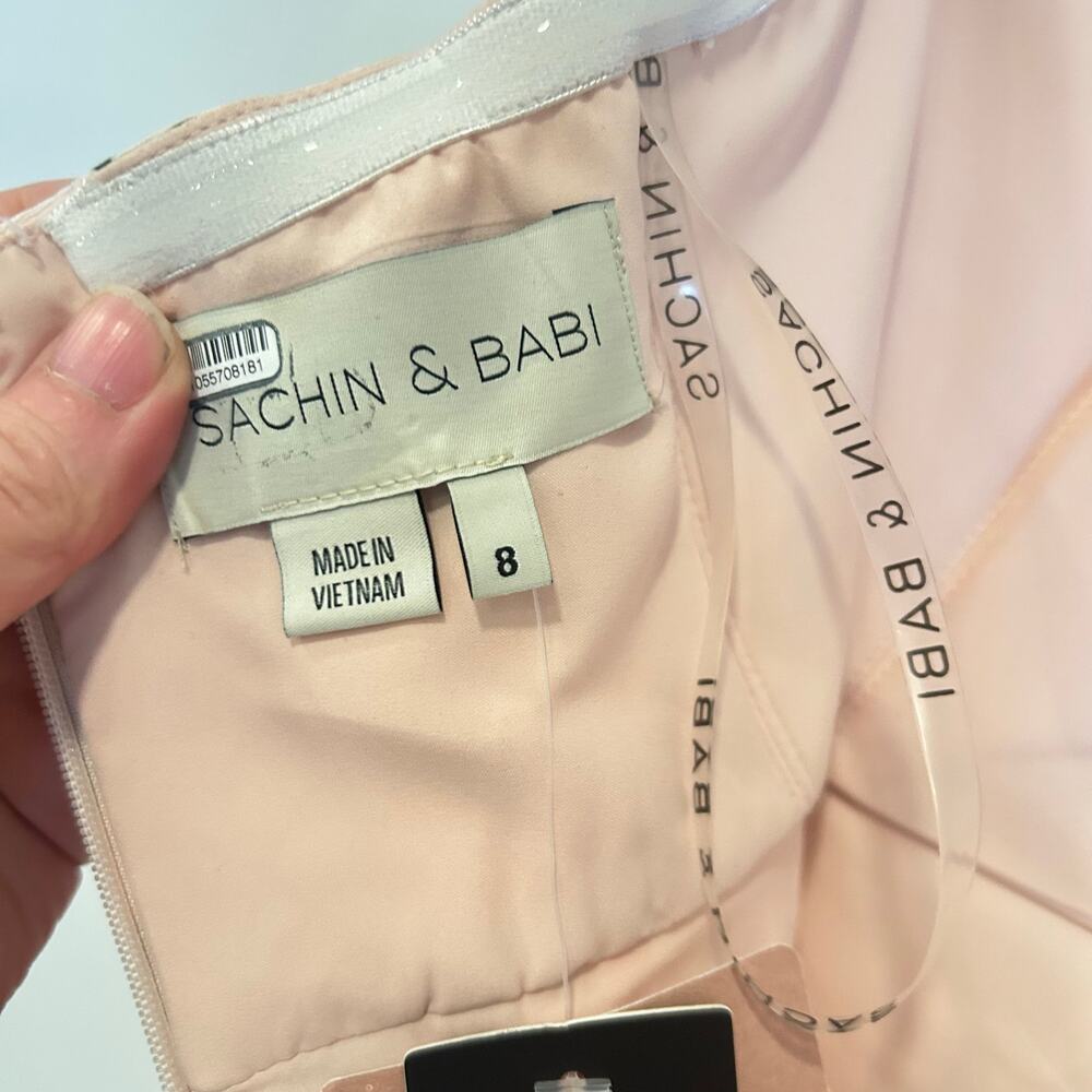 Sachin & Babi Nora Rose Notch Neck Taffeta Midi Dress - Picture 9 of 10